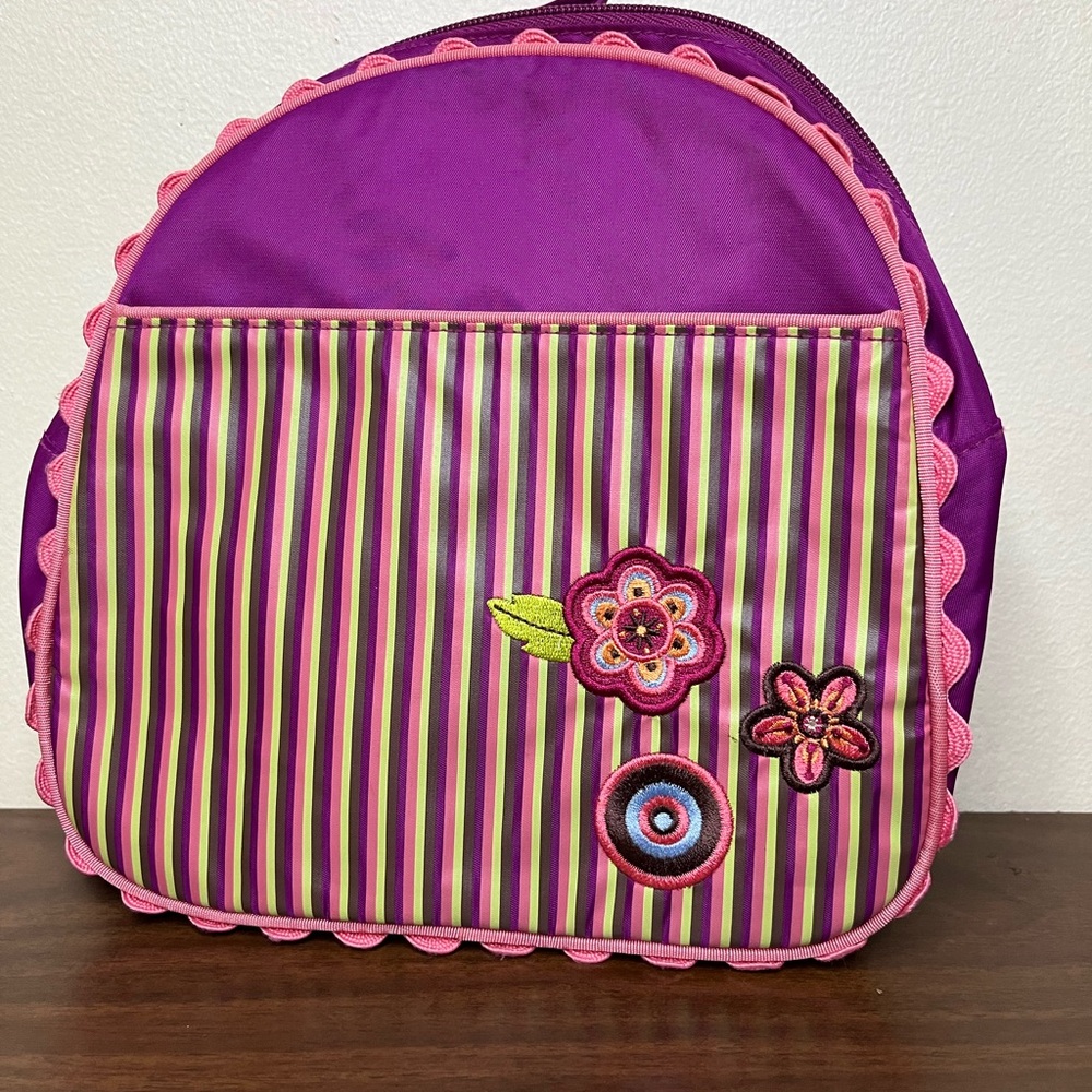 Colorful Kids Backpack with Floral Design American Girl Bitty Baby bag retired